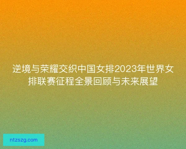 逆境与荣耀交织中国女排2023年世界女排联赛征程全景回顾与未来展望